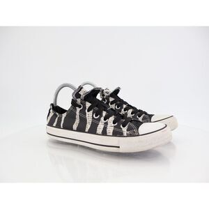 Converse Zebra Stripes Sneakers Womens Size 9 Black White Lace Up Shoes